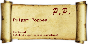 Pulger Poppea névjegykártya
